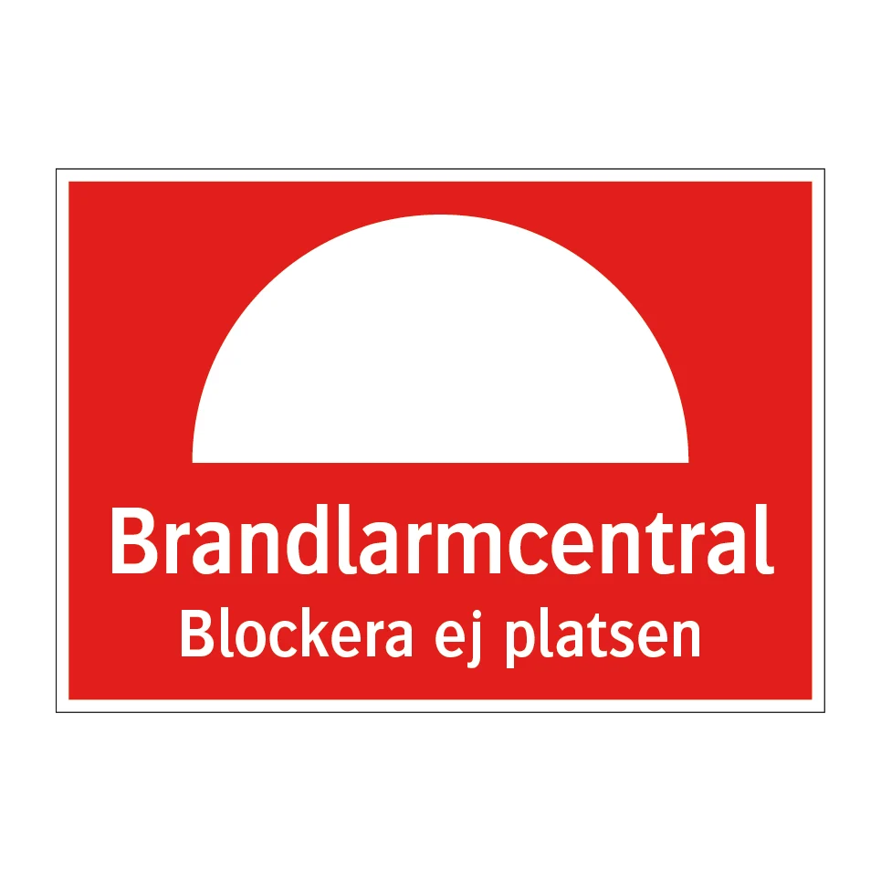 Brandlarmcentral blockera ej platsen Quick-Release 297x210mm