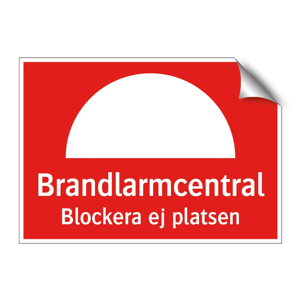 Brandlarmcentral blockera ej platsen Quick-Release 297x210mm
