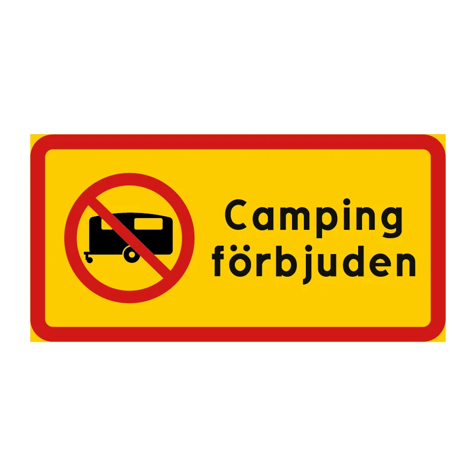 Camping förbjuden husvagn 400x200mm