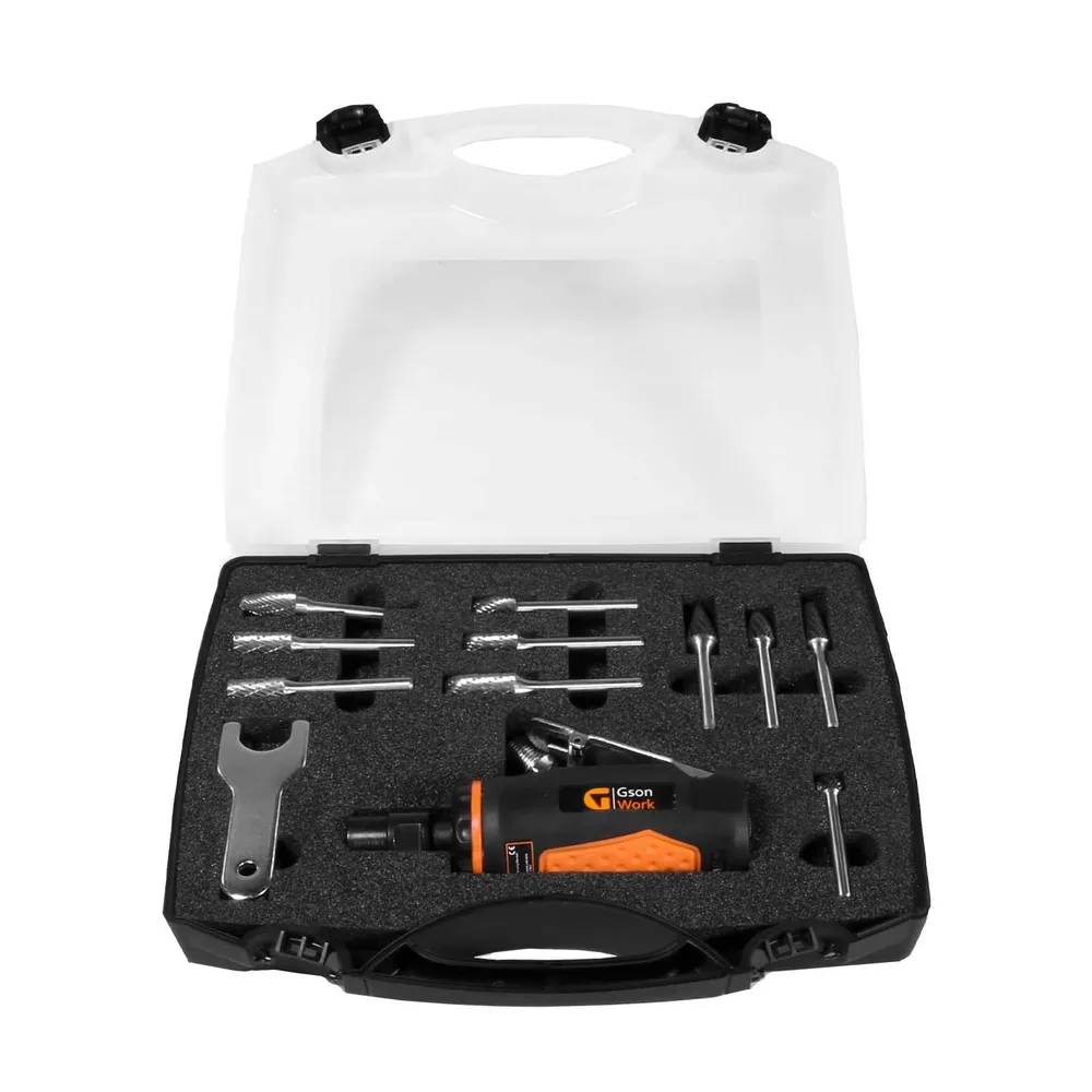 Carbide Burr 10 st + Bärbar Air Die Grinder 6 mm ( 1/4" )