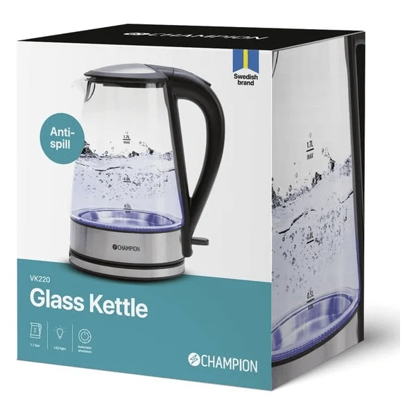 Champion VK220 Vattenkokare 1,7 l Glas