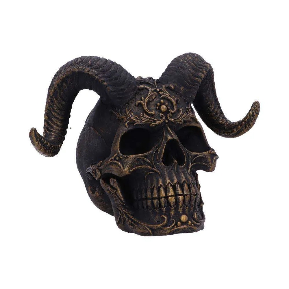 Diabolus Horned Skull Statue