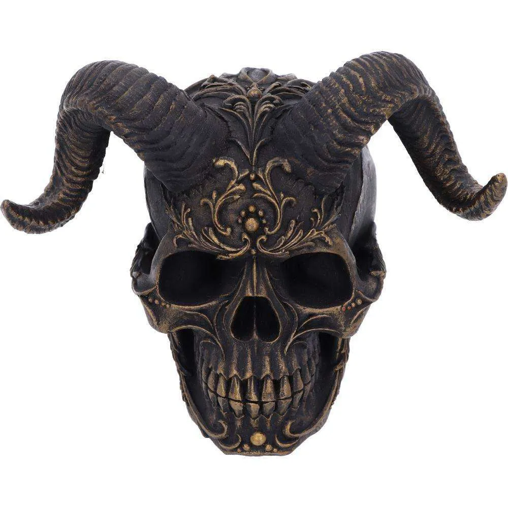 Diabolus Horned Skull Statue