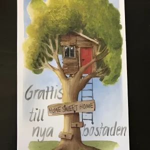 Dubbelvikt koncis - Grattis till nya bostaden