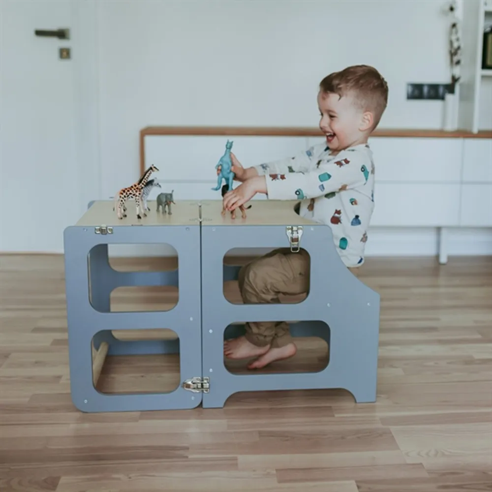 Duck Woodworks Foldable Kitchen Tower w. Slide Grey