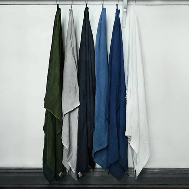 Ergonomisk design Linnebadlakan hamam Denim blue