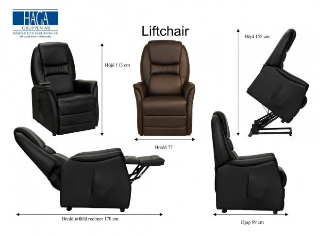 Ergonomisk design OSLO LIFTCHAIR FÅTÖLJ Tyg