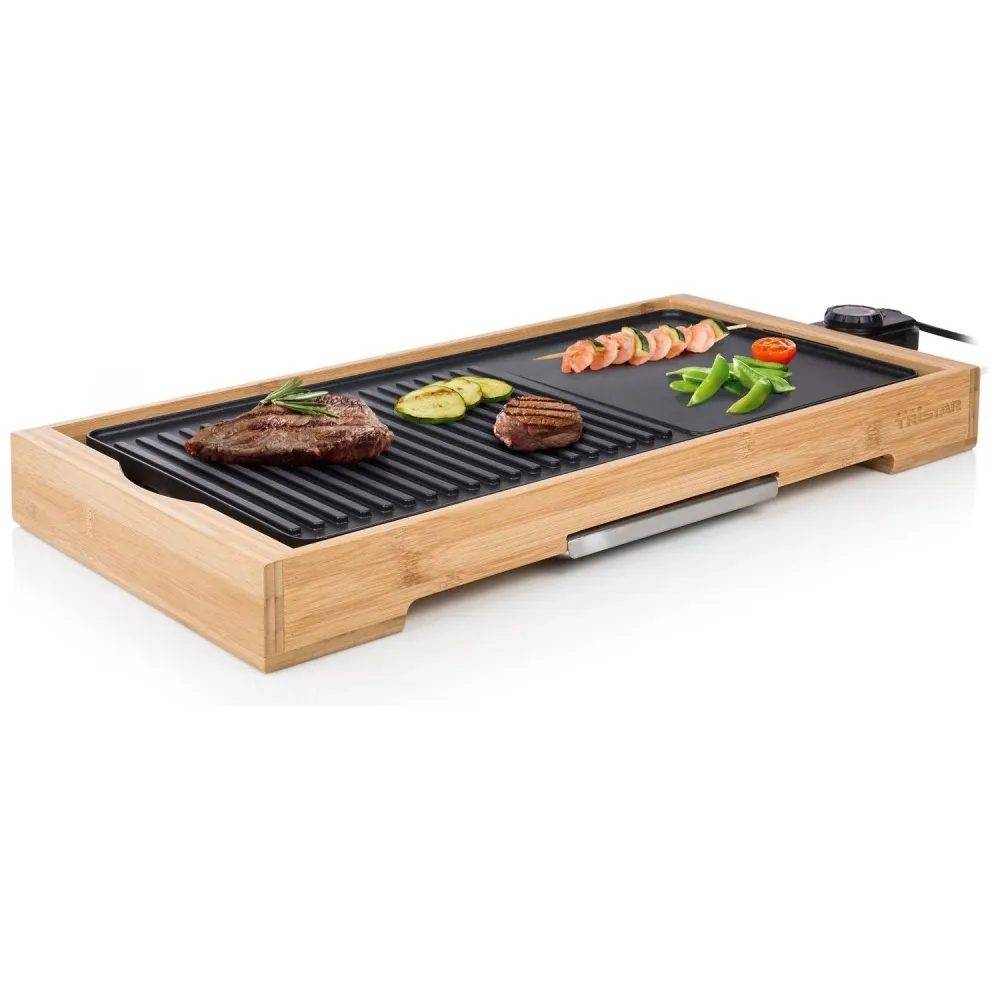 Ergonomisk design Tristar Elgrill Bambu XL Plancha