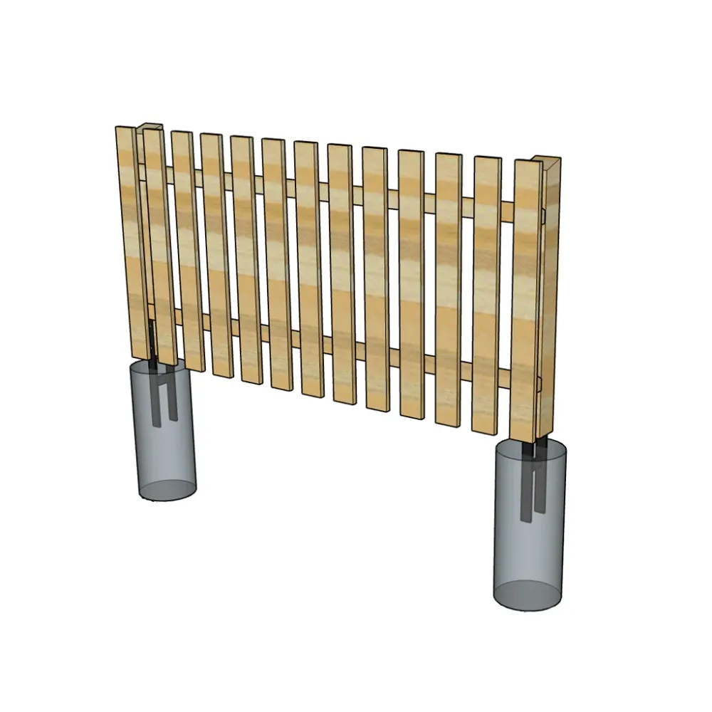 Ergonomisk design Trästaket Lpm - Obehandlat (Rak topp)