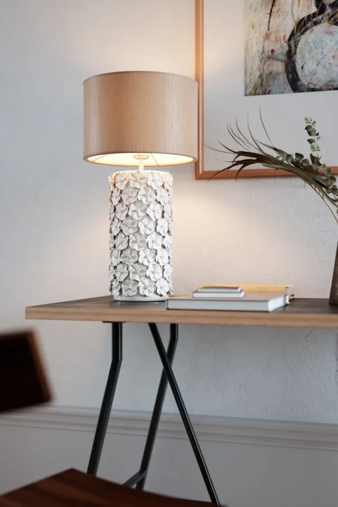 Fiore bordlampa H54 cm ecru