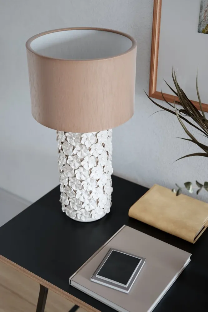 Fiore bordlampa H54 cm ecru