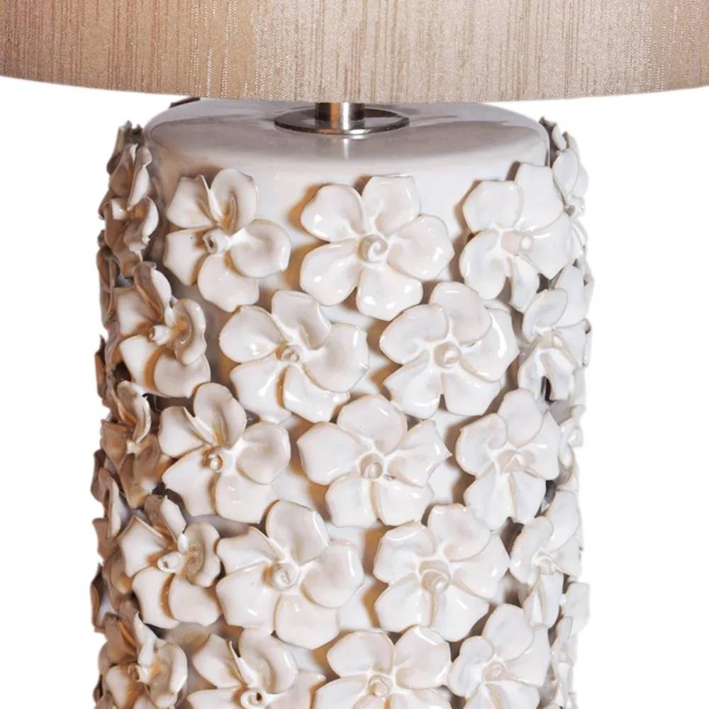 Fiore bordlampa H54 cm ecru
