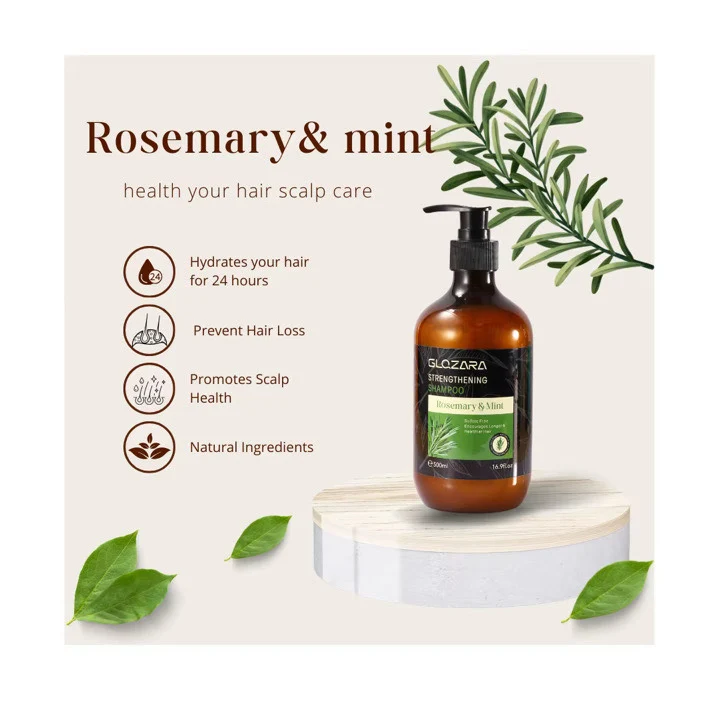 Glozara Rosemary & Mint – Strengthening Shampoo | Lifetime Warranty