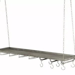 Hängande hylla med krokar och vinglashållare 100 cm HH