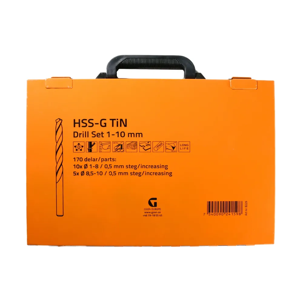 HSS-G TiN Drill Kit 1-10 mm 170 st