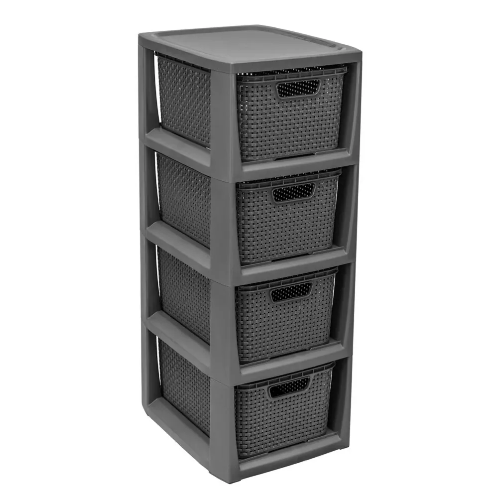 Hylla med 4 korgar BranQ antracit premium-grade finish