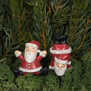 Juldekoration Inomhus Tomte Upp Ner Stick Mix Poly 4cm two-unit