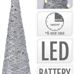 Julgran Glitter Metallgrå 40 Cm