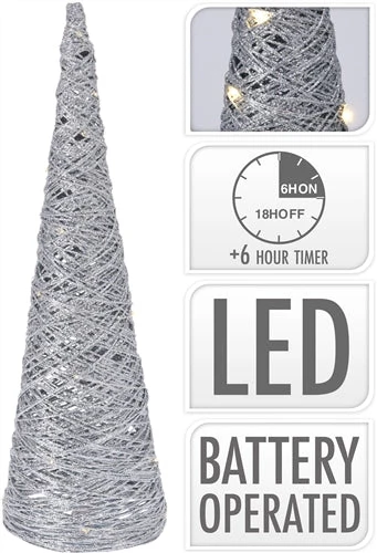 Julgran Glitter Metallgrå 40 Cm