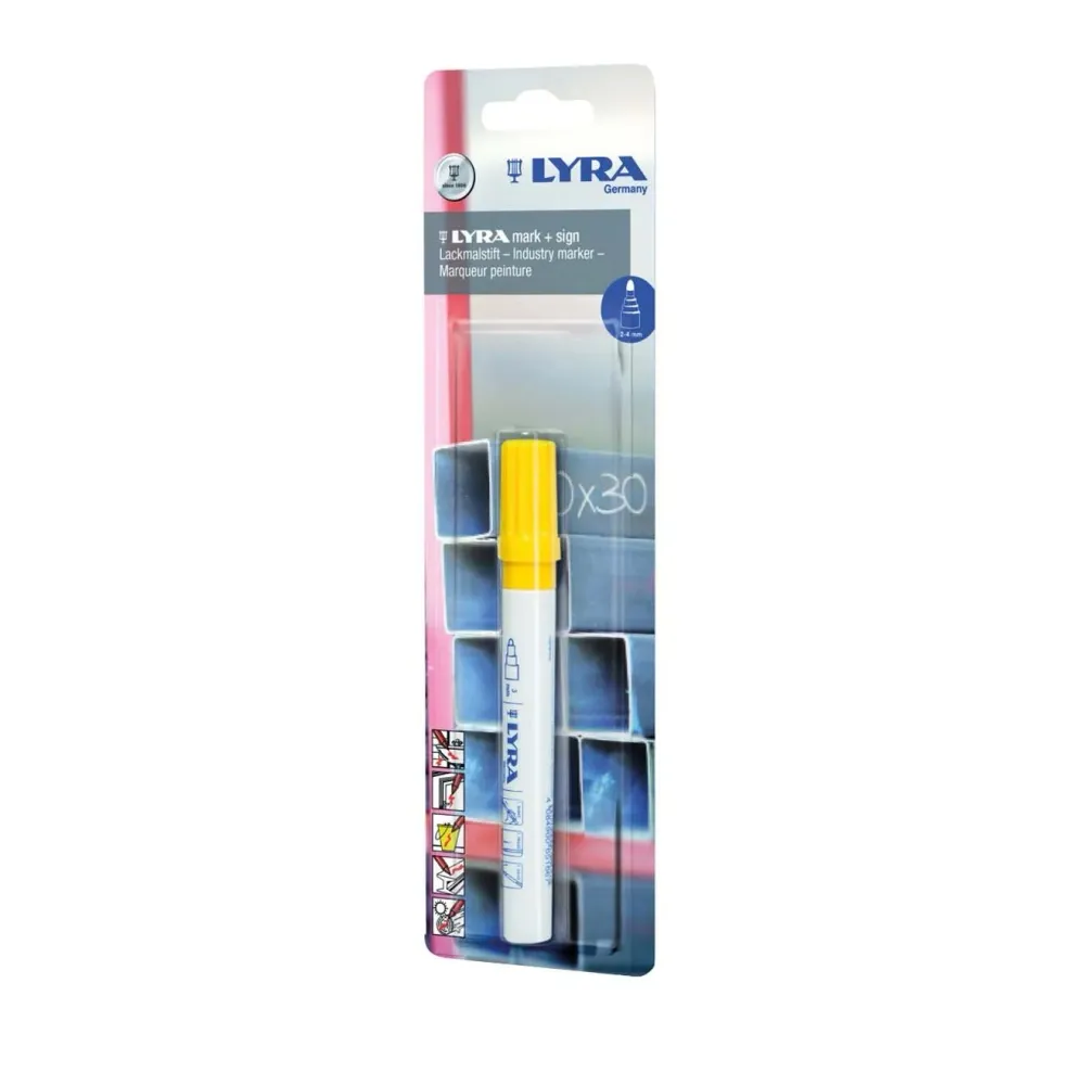 Lackpenna 2-4 mm Lyra Gul
