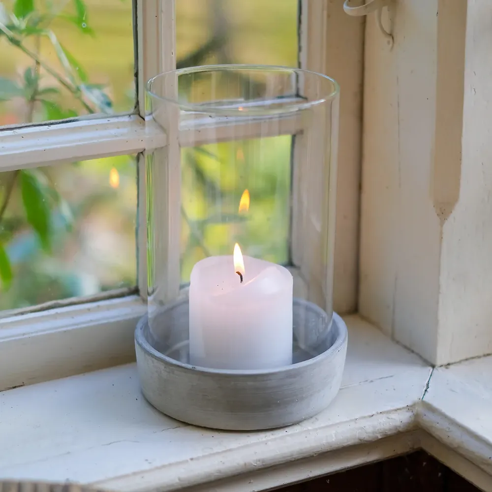 Lasernivå Stormlykta betong & glas