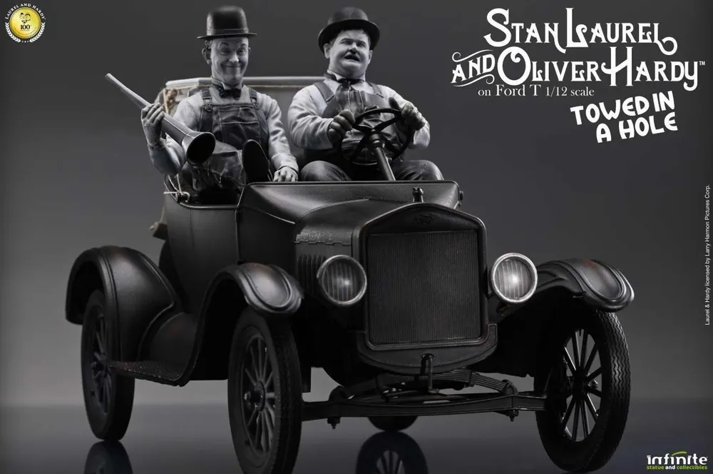 Laurel & Hardy Towed Hole Ford T 1/12 Skala