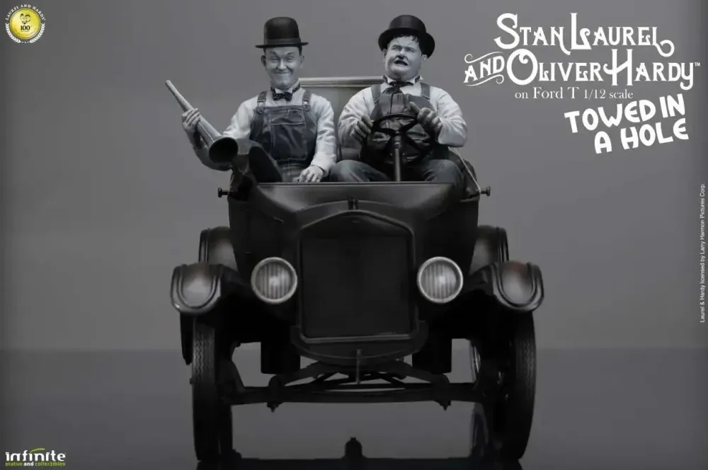 Laurel & Hardy Towed Hole Ford T 1/12 Skala