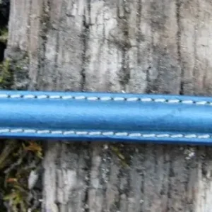 Läder Rymlig med Förhöjd Mitt - Petrol med Söm 10x5mm, 20 cm