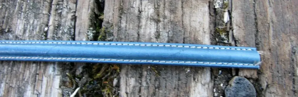 Läder Rymlig med Förhöjd Mitt - Petrol med Söm 10x5mm, 20 cm