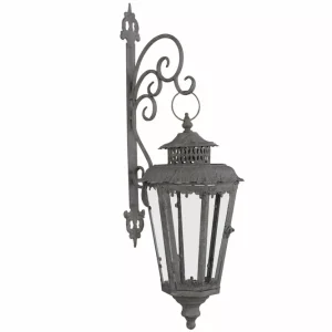 Ljuslykta Hänglykta med väggkrok 51 cm - antikgrå HH