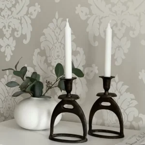 Ljusstake Stigbygel Bränd Antique finish 2-pack 14x9x20cm