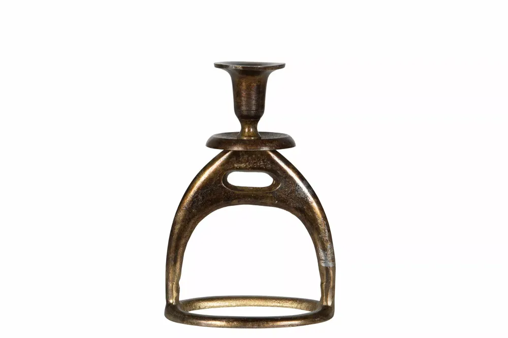 Ljusstake Stigbygel Bränd Antique finish 2-pack 14x9x20cm