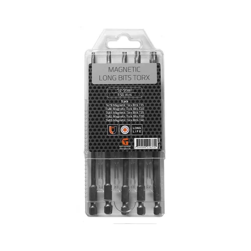 Magnetic long Bits Torx Adjust 150 mm 5 delar