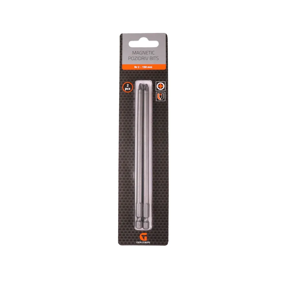Magnetic Pozidriv Bits Nr 2 150 mm 2 st