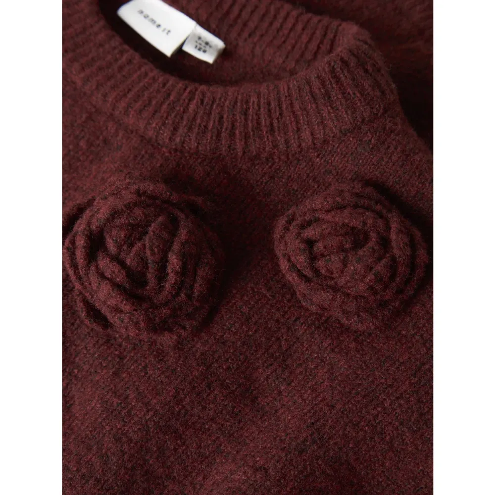 Name It Vinröd Nkfodessana Ls Stickad 116