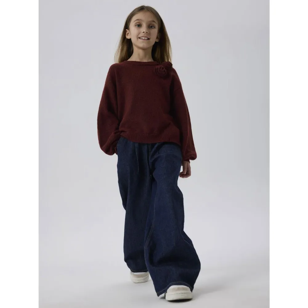 Name It Vinröd Nkfodessana Ls Stickad 116