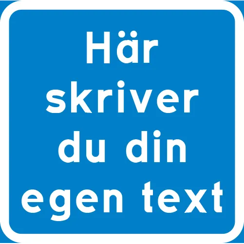 Navy tilläggstavla med egen text 400x200