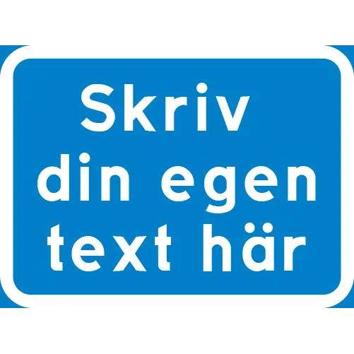 Navy tilläggstavla med egen text 400x200