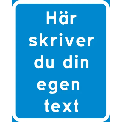 Navy tilläggstavla med egen text 400x200