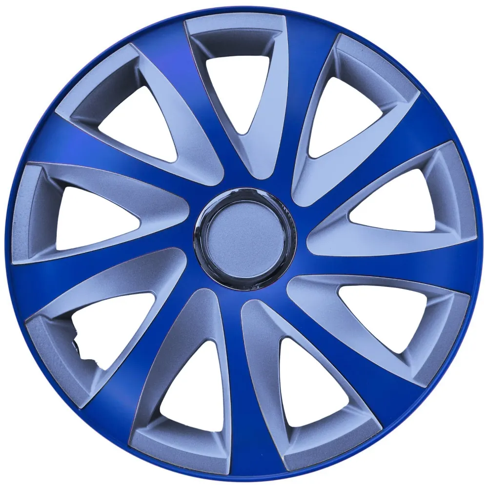 15'' NRM EXTRA DRIFT BLUE CHROME blå-silver navkapslar 4 st.
