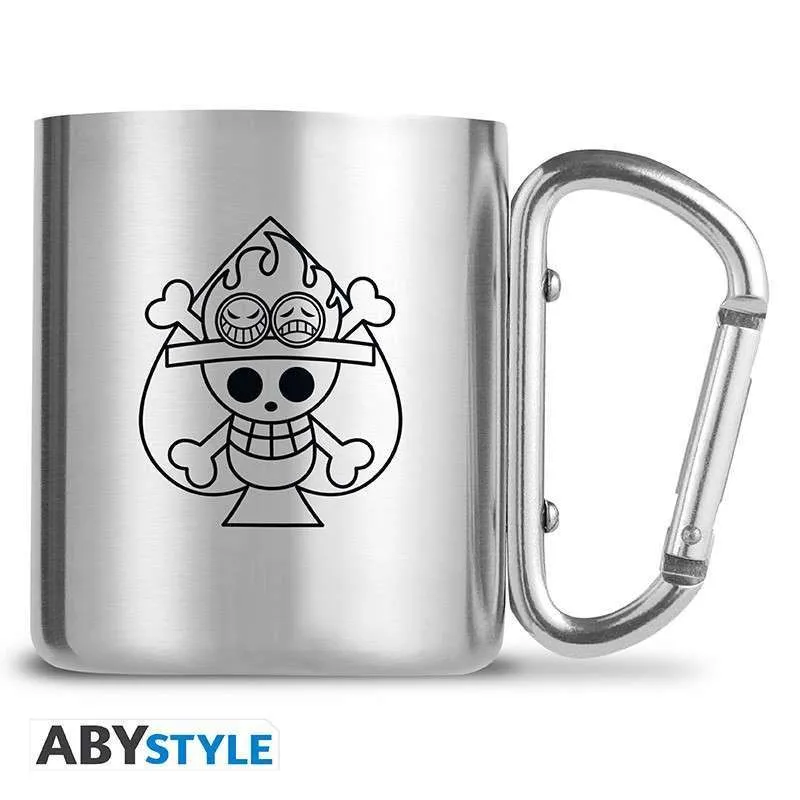 One Piece Ace & Skull Mug Carabiner Vibration Reduction
