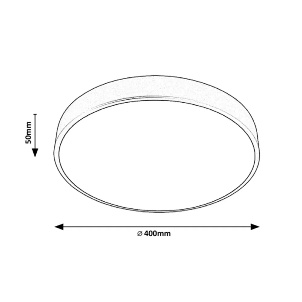 Rabalux Tesia 3314 Matte Svart 36W 40x5cm Praktisk Taklampa