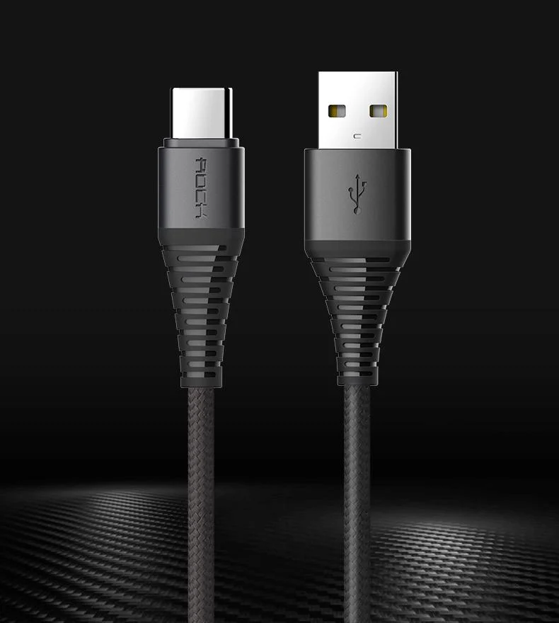 ROCK Hi-Tensile USB TYPE-C kabel 1m Black