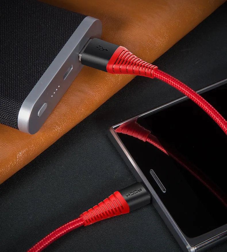 ROCK Hi-Tensile USB TYPE-C kabel 1m Black