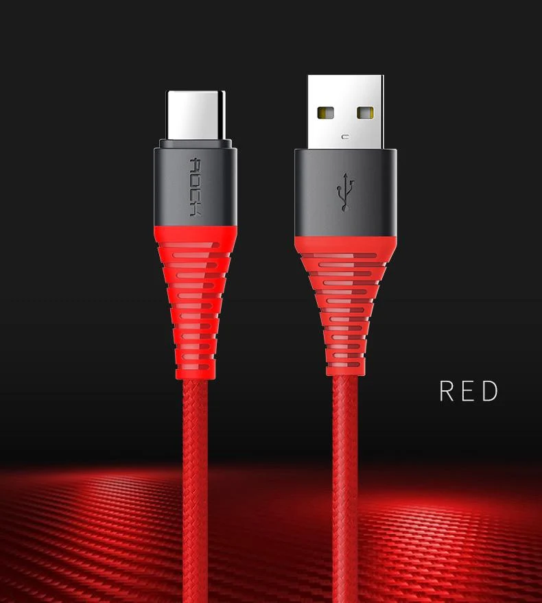ROCK Hi-Tensile USB TYPE-C kabel 1m Black