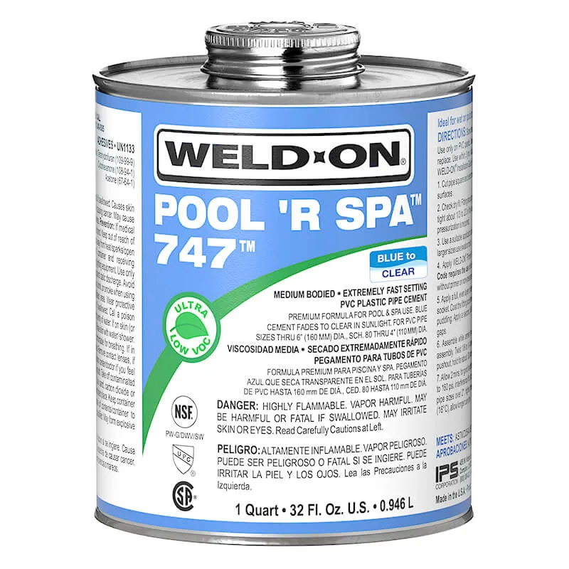 Safety Rated PVC lim Weld-On® 747™ Pool 'r Spa 473ml