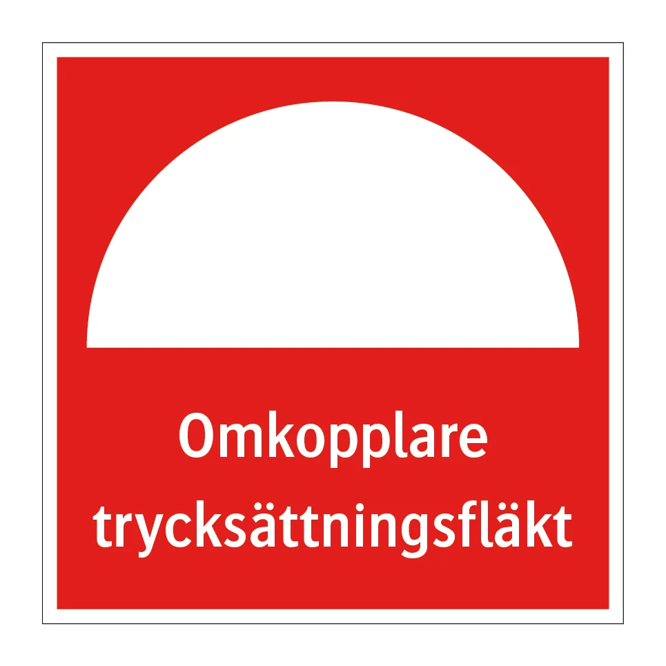 Säkerhetsgodkänd Omkopplare trycksättningsfläkt 210x210mm