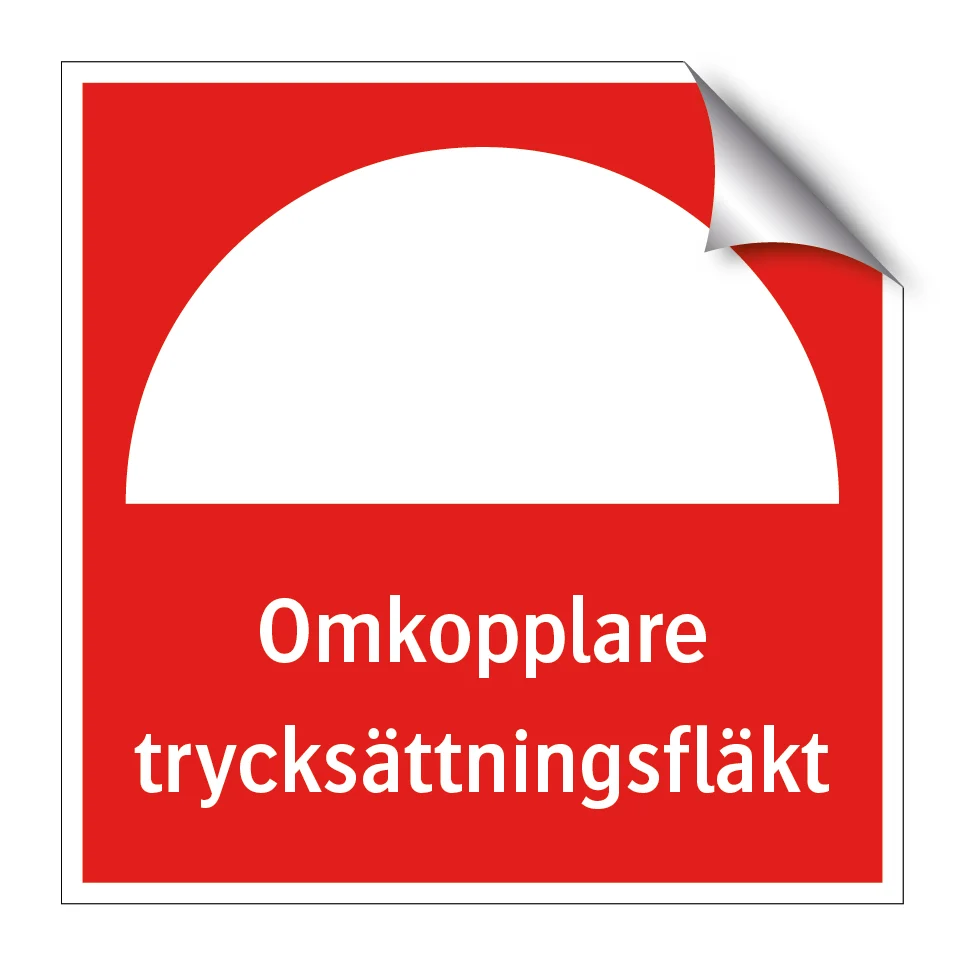 Säkerhetsgodkänd Omkopplare trycksättningsfläkt 210x210mm