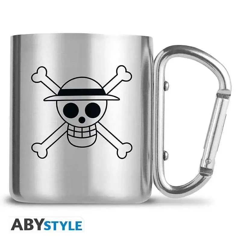 Säkerhetsgodkänd One Piece Luffy & Skull Mug Carabiner