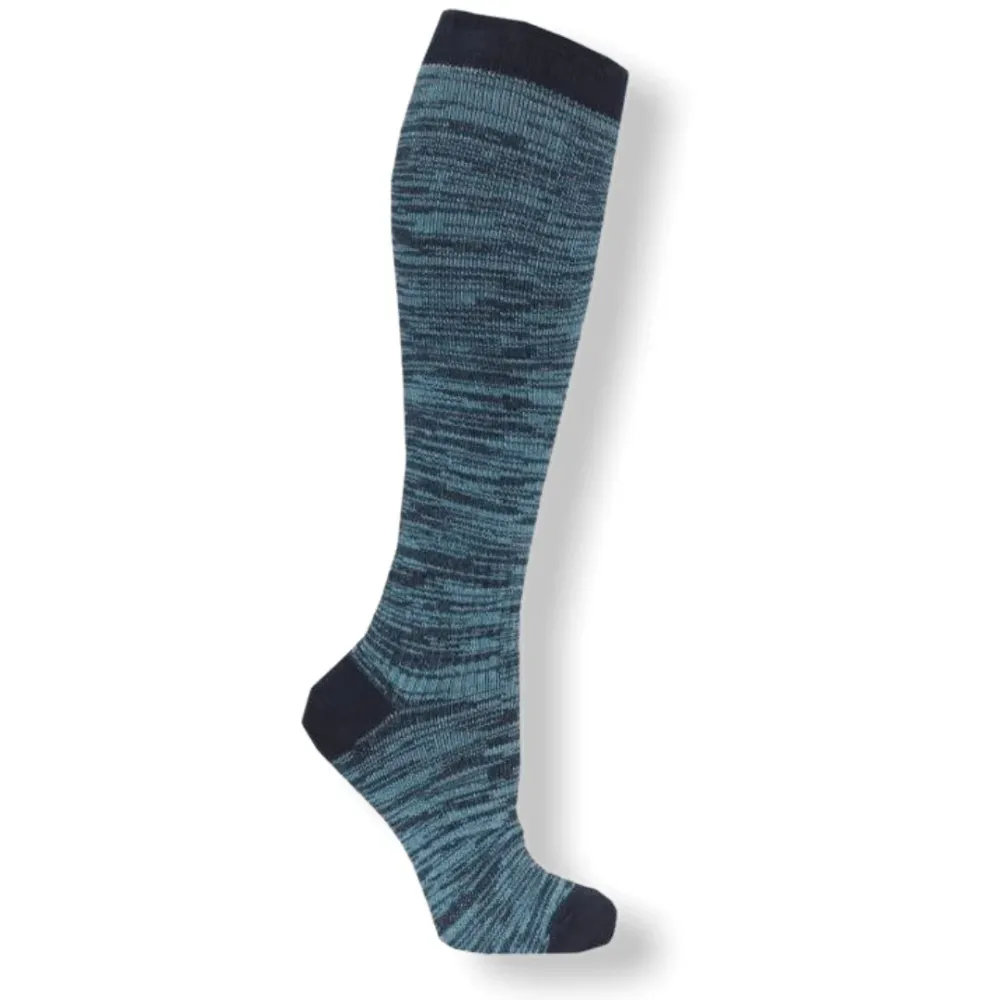 Stödstrumpor Melerad Indigo 36